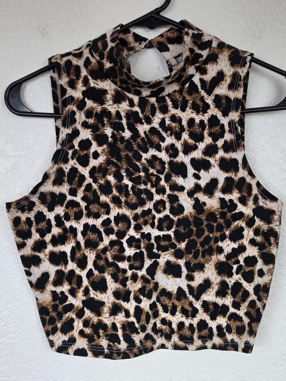 Vintage Leopard Cheetah Print Medium Crop Top